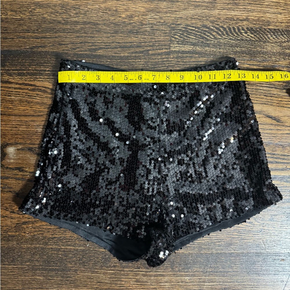 Black Sequin Shorts